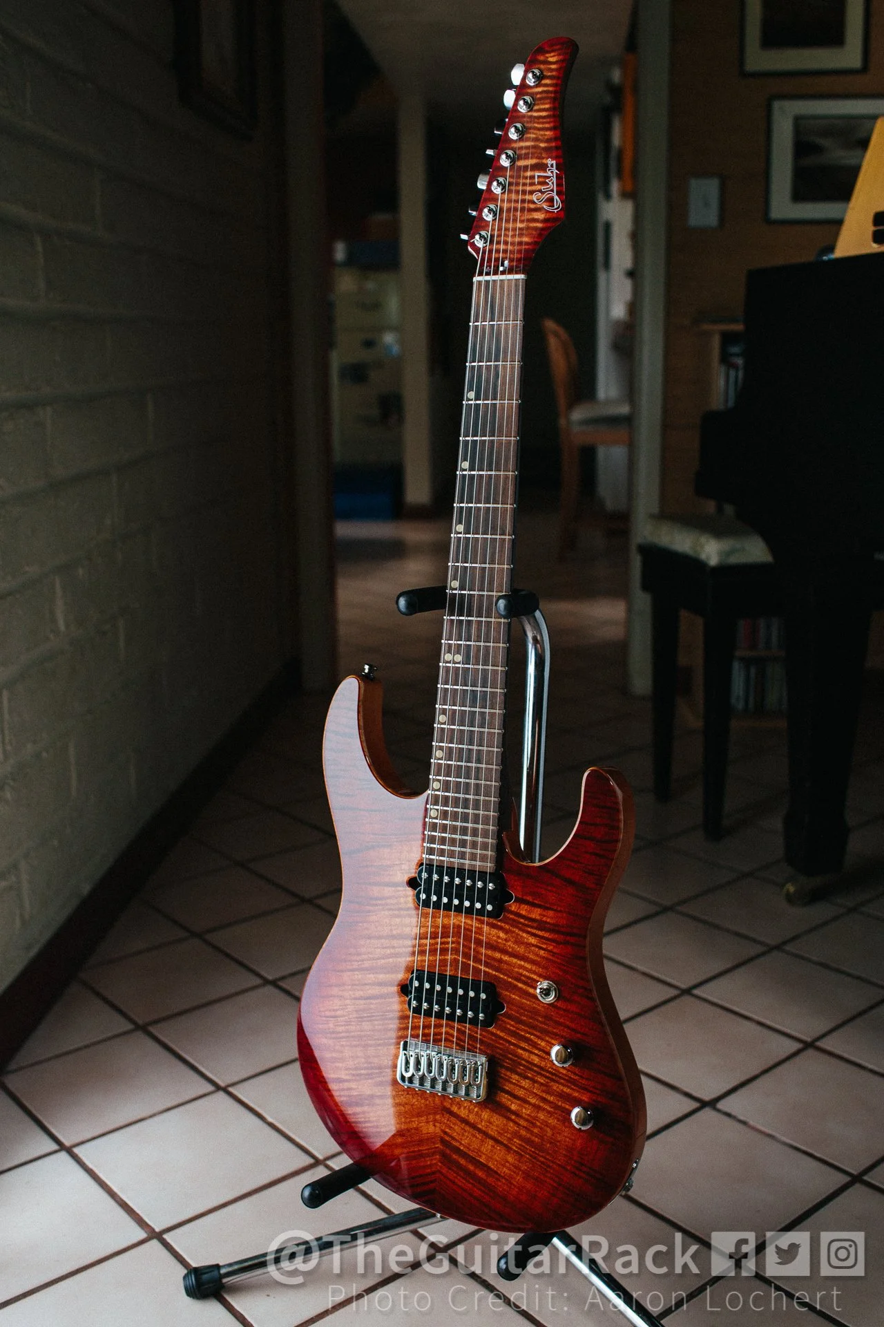 ギター Suhr Modern Custom 7st Suhr Modern 7 String Trans Blue Denim Slate ( Custom Line